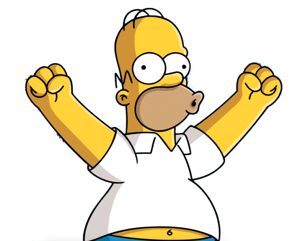 Homer Simpson cheering no speed limits