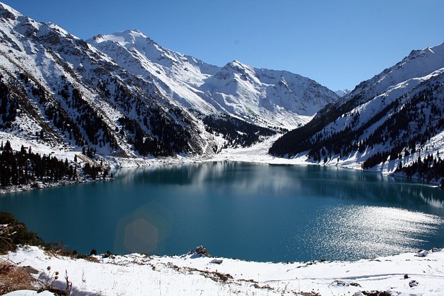 Lake in mountains in Kazakhstan