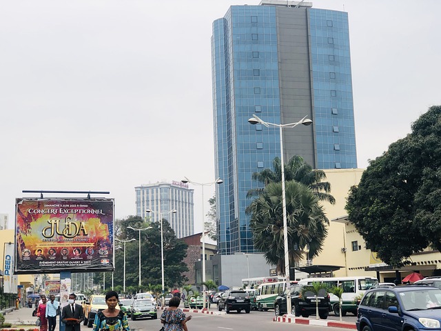 Driving in Brazzaville, capital of the Republic of Congo
 