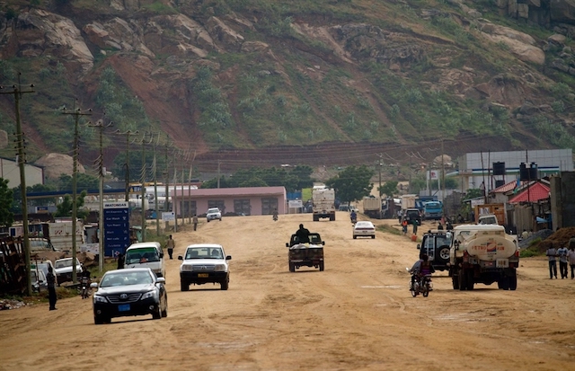 Driving towards Juba in South Sudan