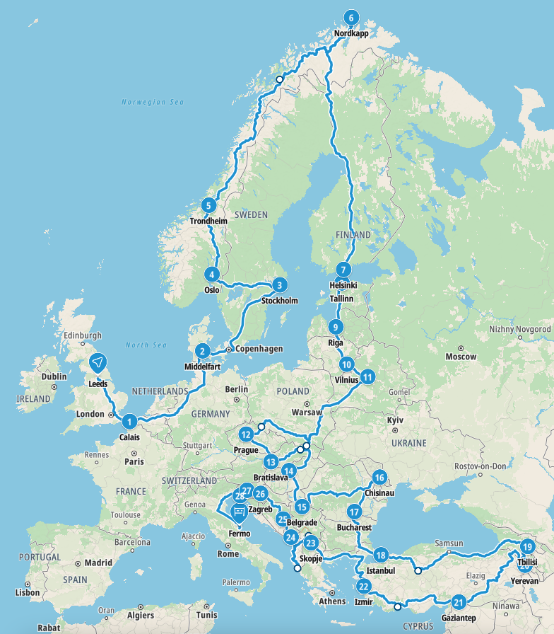 Planning your journey: European overland travel map
Copyright © letsexplorehere.com