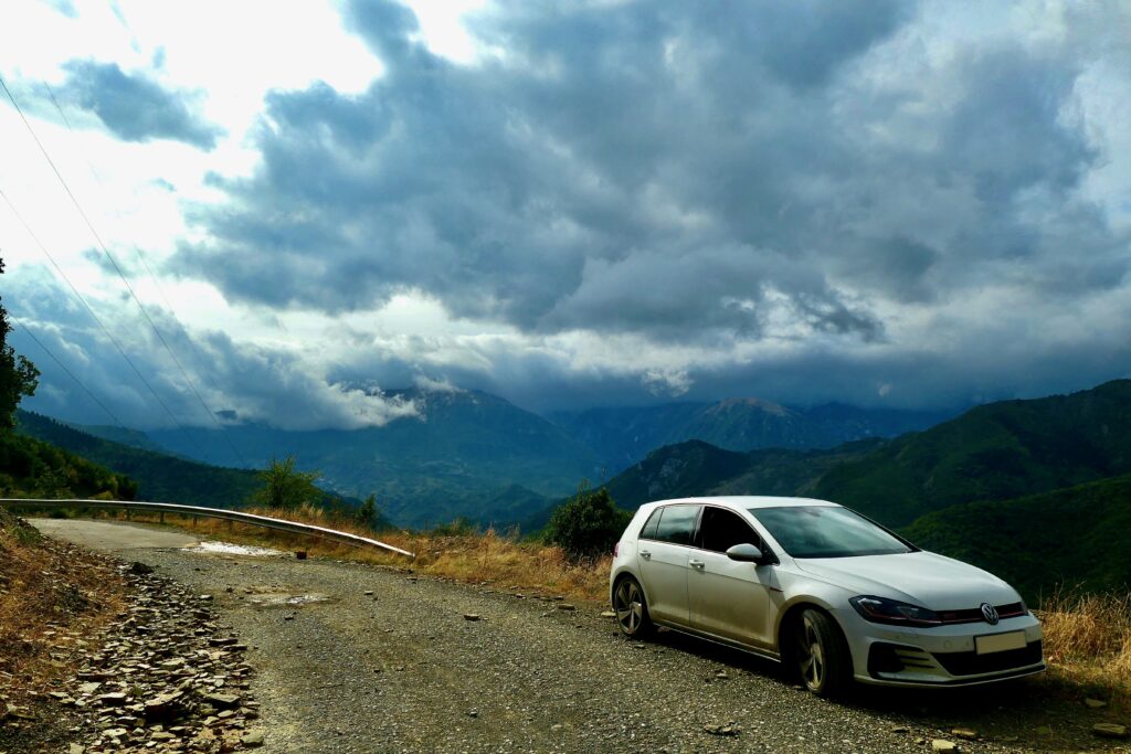 VW Golf GTI travelling overland in Albania
Copyright © letsexplorehere.com