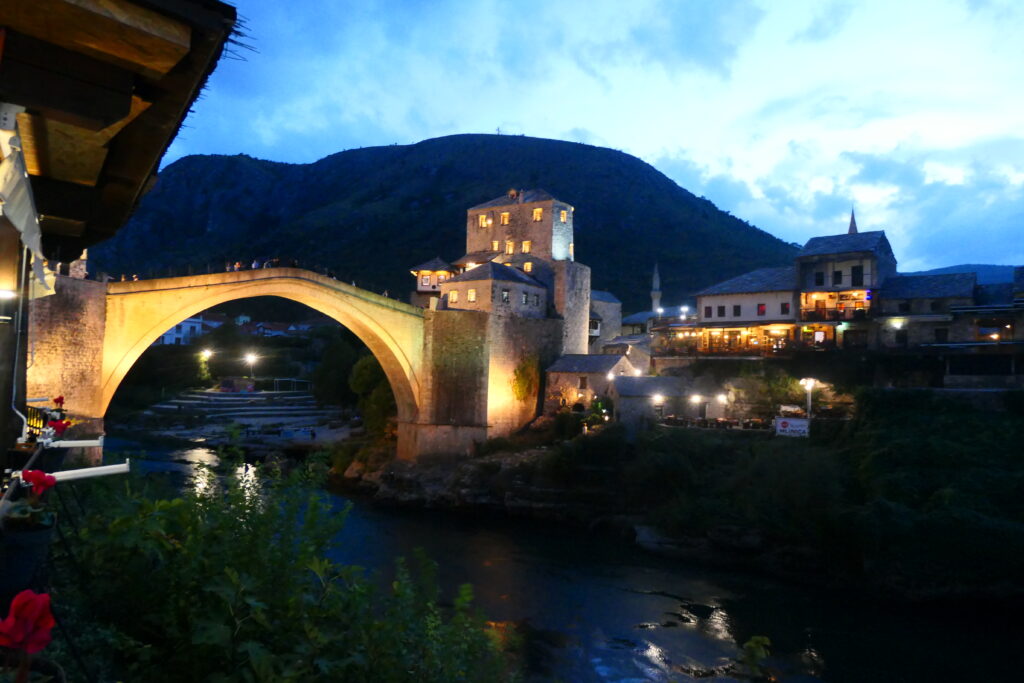 Stari Most from a riverside restaurant
Copyright © letsexplorehere.com