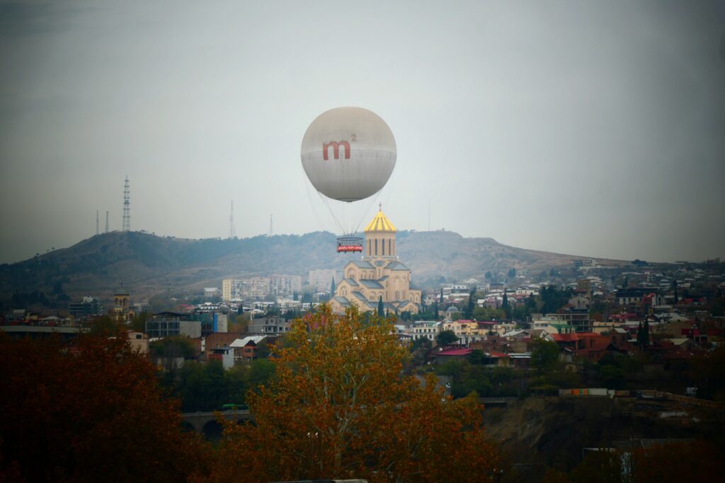 Tourist balloon overlooking Tbilisi, Georgia
Copyright © letsexplorehere.com