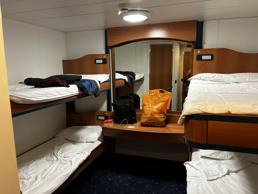 A four-bed indoor cabin for the Genoa to Corsica ferry, Italy
Copyright © letsexplorehere.com