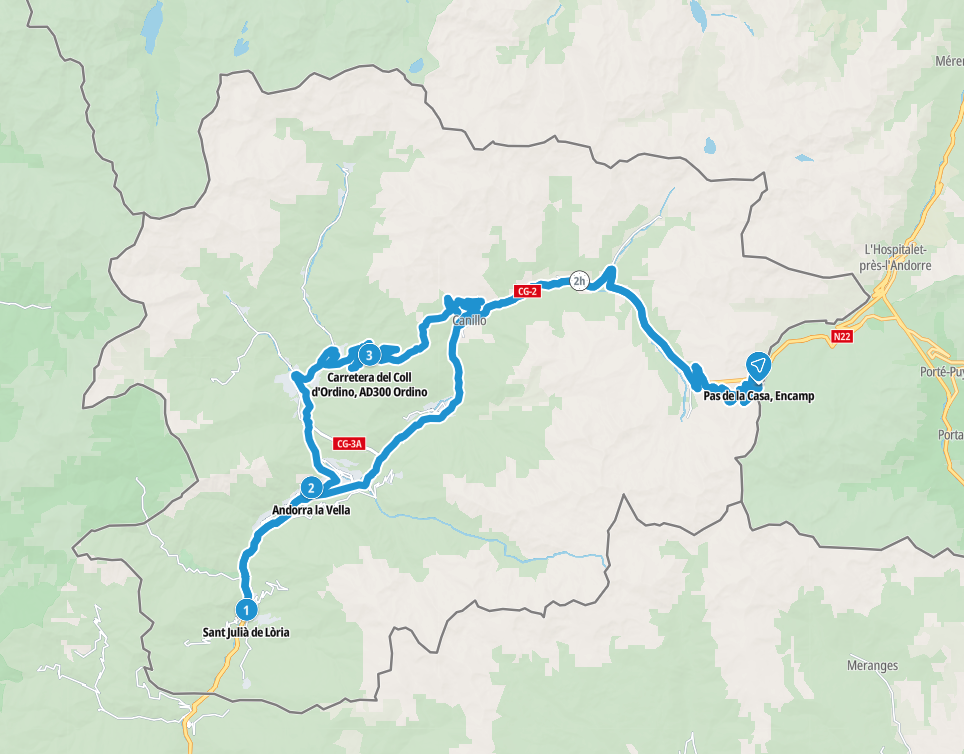 Map of the route that we took on our road trip through Andorra
Copyright © letsexplorehere.com