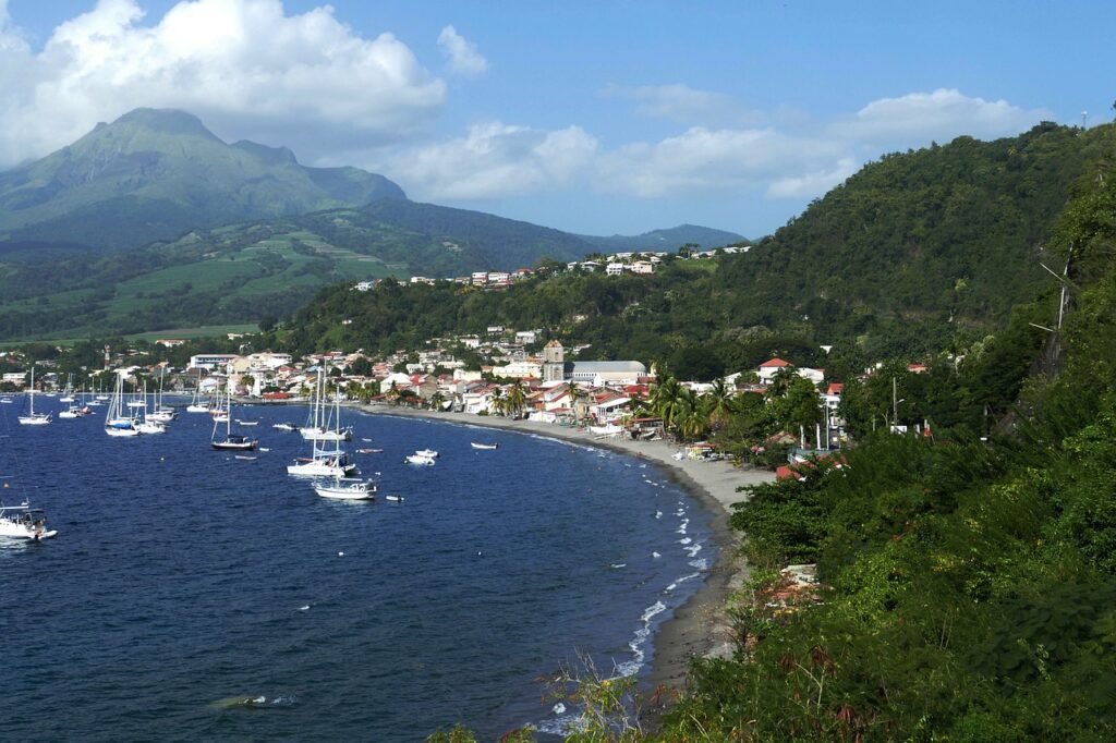 Bay and mountains in Martinique