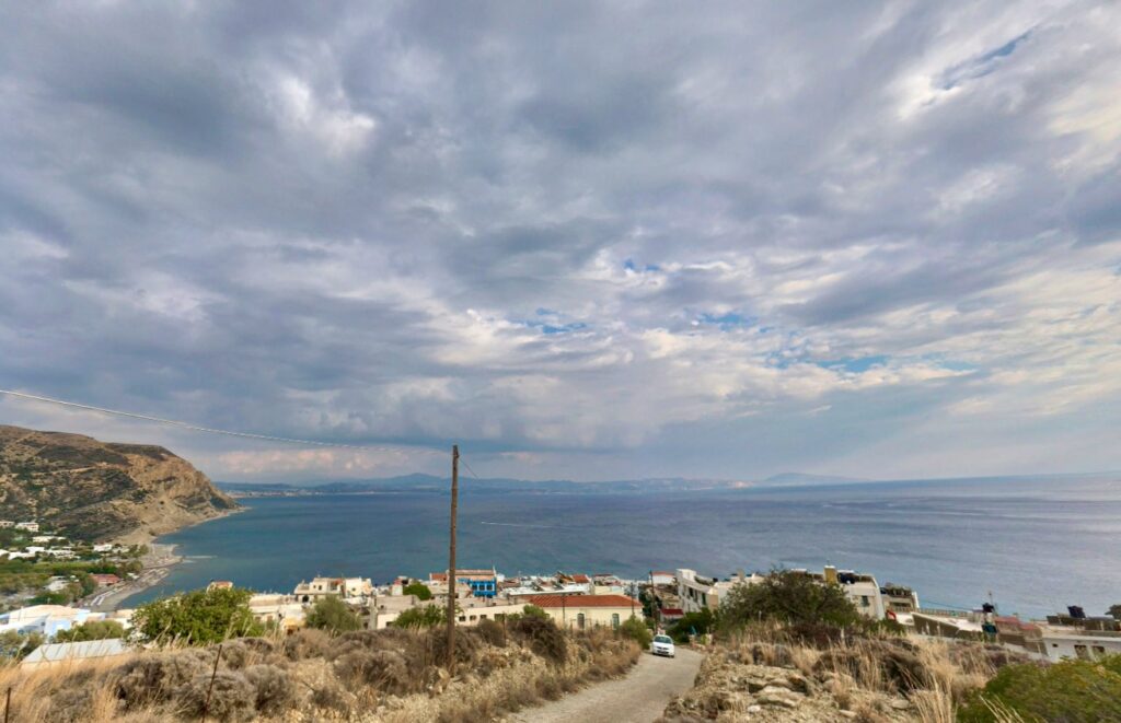 Overlooking Agia Galini in Crete from the olive tree farm owned by Jack Whitten
Copyright © letsexplorehere.com