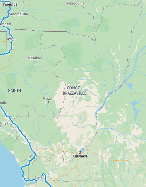 Map of our planned route through the Republic of Congo
Copyright © letsexplorehere.com
