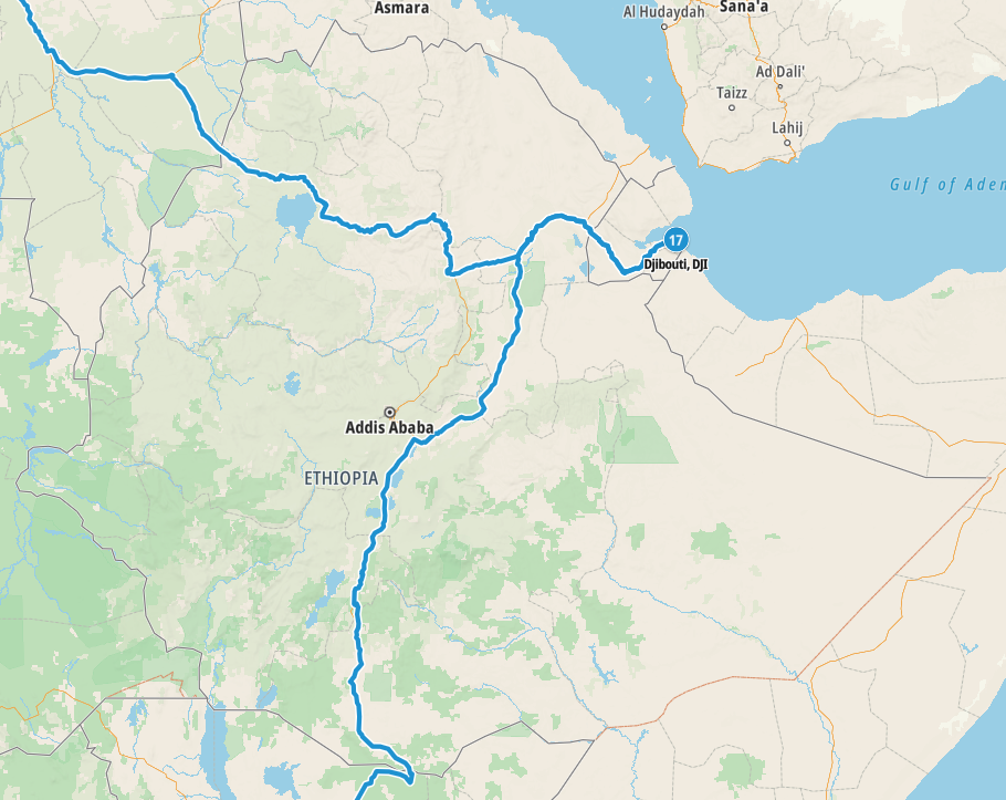 Map of our planned route through ethiopia
Copyright © letsexplorehere.com