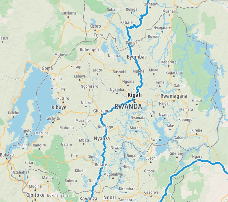 Map of our planned route through Rwanda
Copyright © letsexplorehere.com