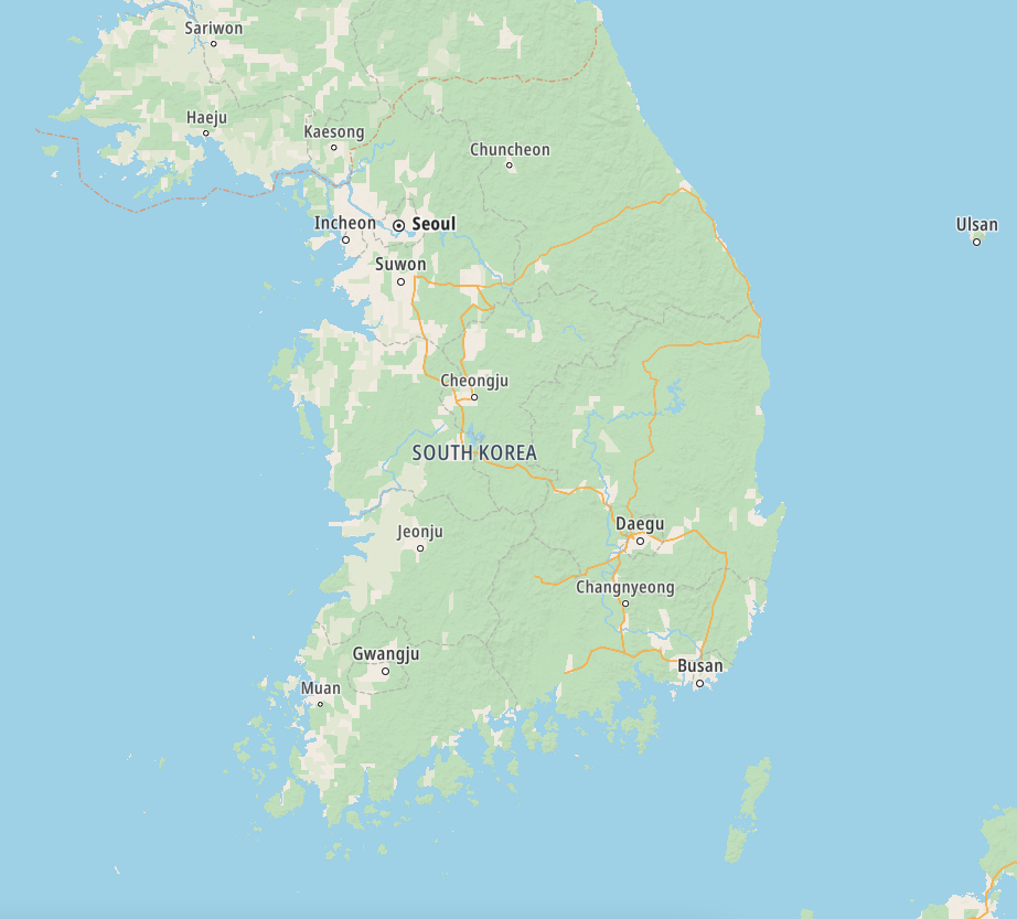 Map of South Korea
Copyright © letsexplorehere.com