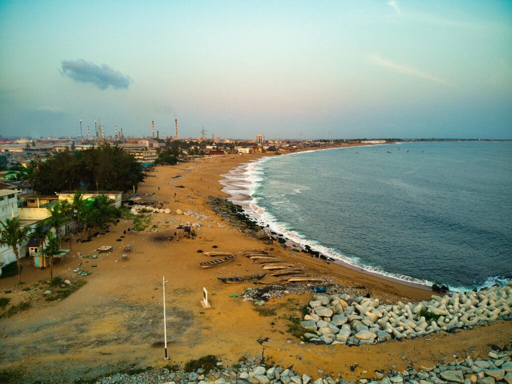 Côte d'Ivoire beach. On the coast close to Abidjan