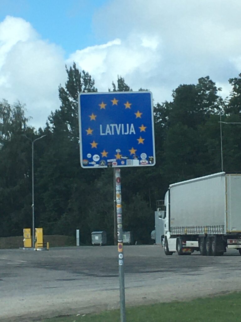 The signpost indicating that you're entering Latvia. Ainaži, Latvia
Copyright © letsexplorehere.com