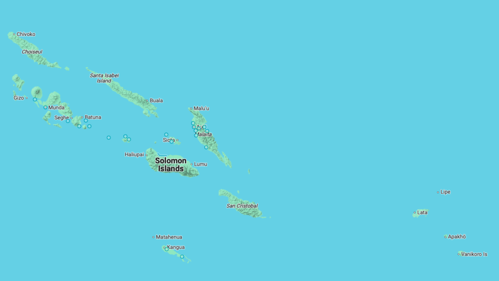 Map of the Solomon Islands
Copyright © letsexplorehere.com